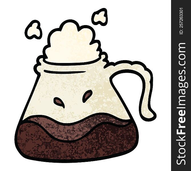 grunge textured illustration cartoon coffee jug