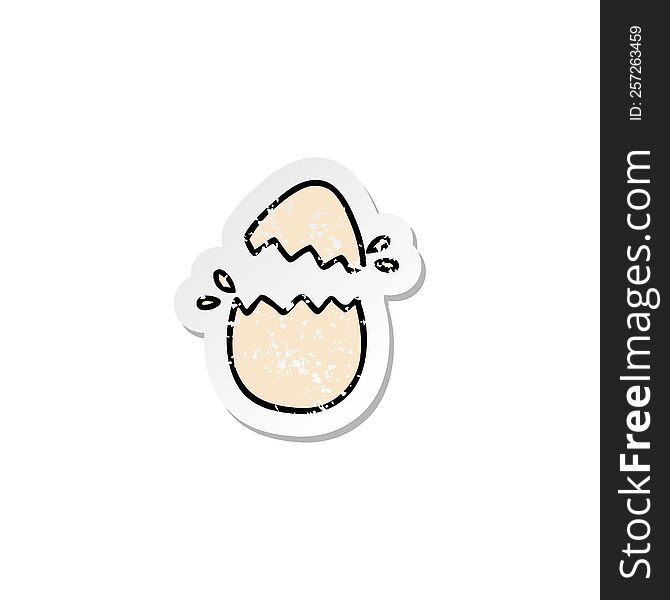 Distressed Sticker Of A Hatching Egg Cartoon