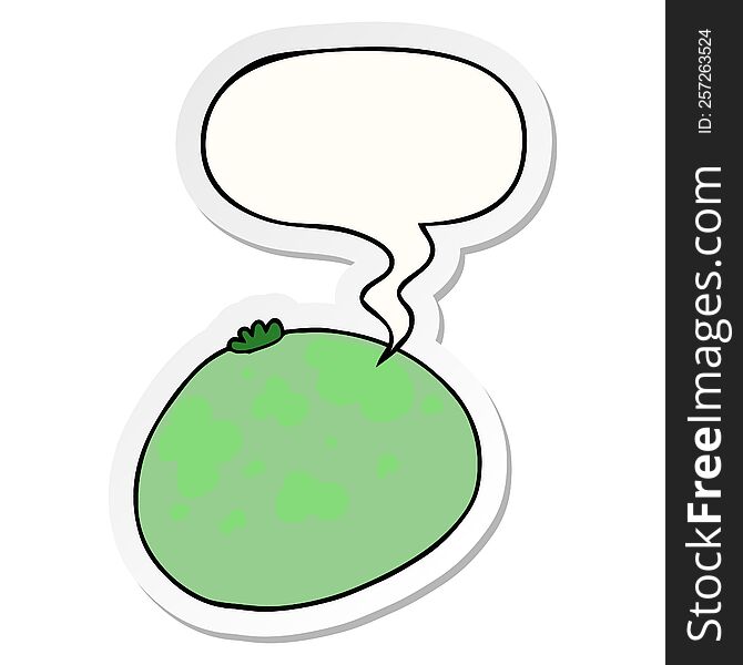 Cartoon Squash And Speech Bubble Sticker