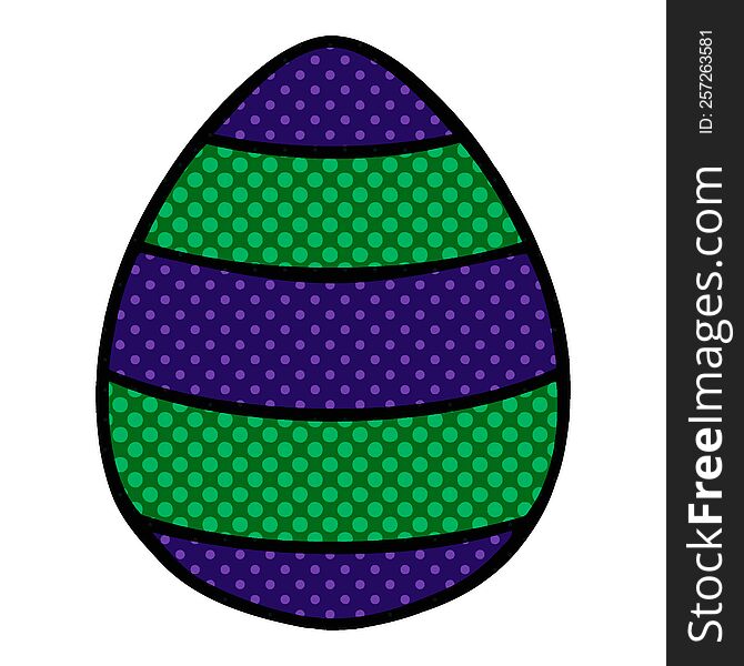 comic book style quirky cartoon easter egg. comic book style quirky cartoon easter egg