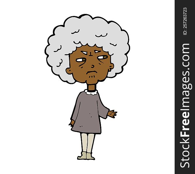 cartoon old lady
