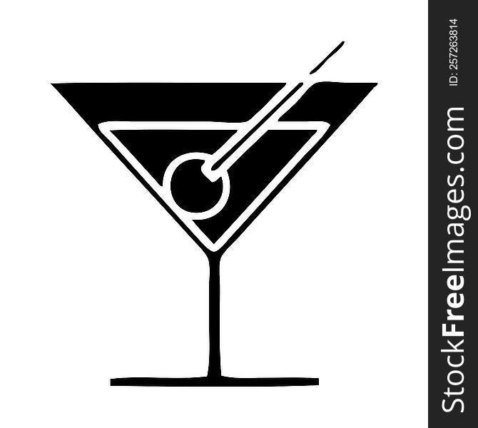 flat symbol of a fancy cocktail. flat symbol of a fancy cocktail