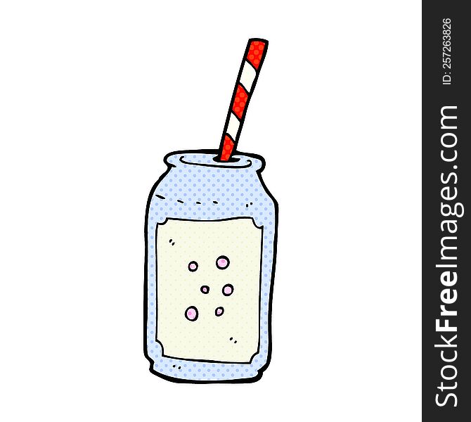 cartoon fizzy drink and straw