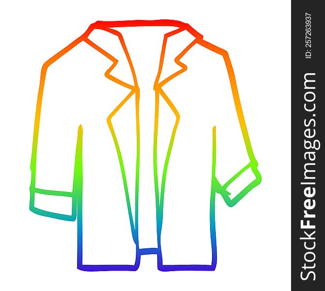 rainbow gradient line drawing of a cartoon suit shirt