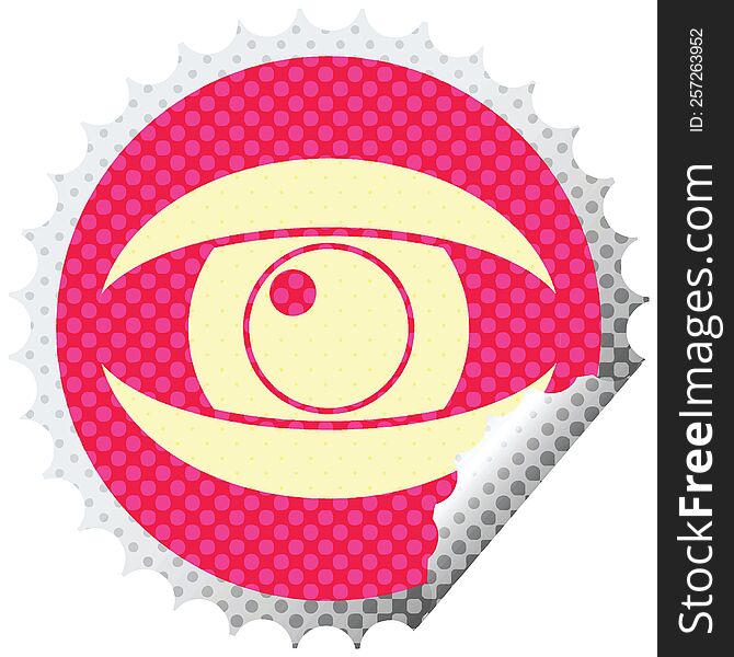 Staring Eye Circular Peeling Sticker