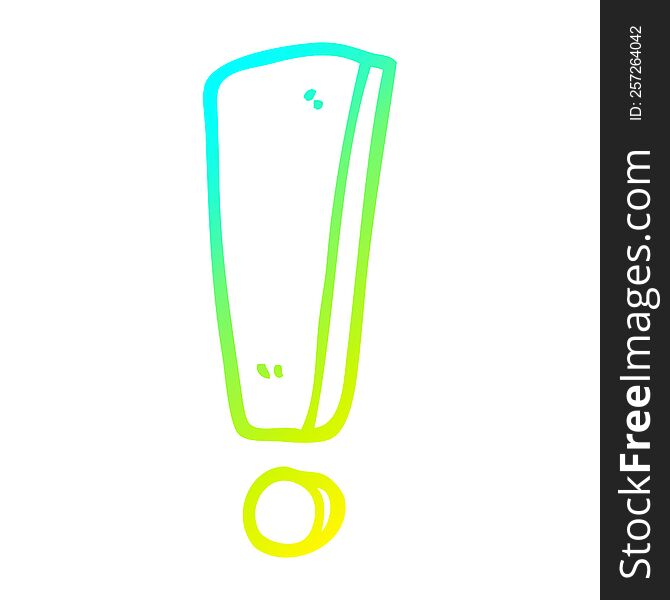 Cold Gradient Line Drawing Cartoon Exclamation Mark