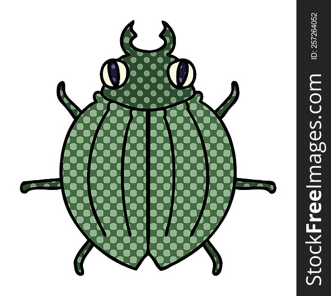 Quirky Comic Book Style Cartoon Beetle