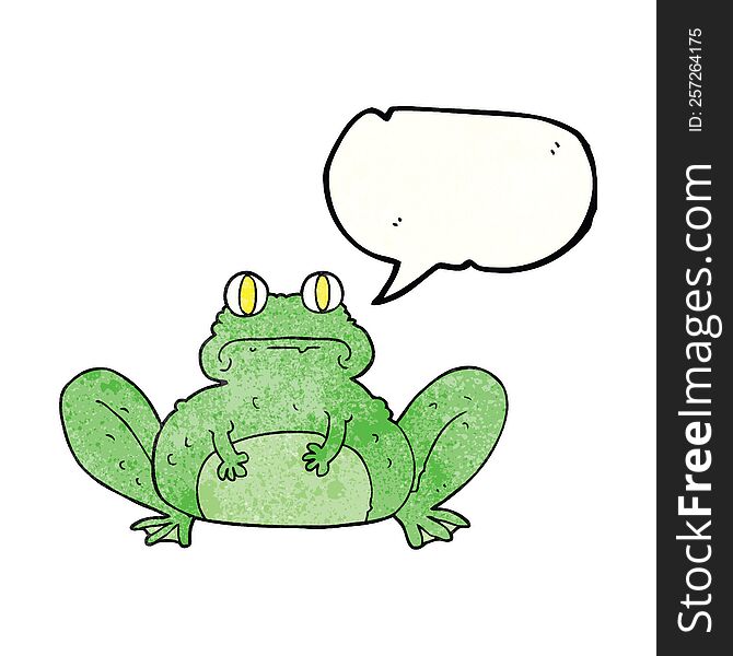 Speech Bubble Textured Cartoon Frog