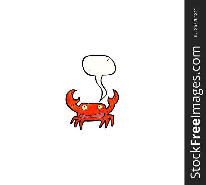 cartoon crab with speech bubble