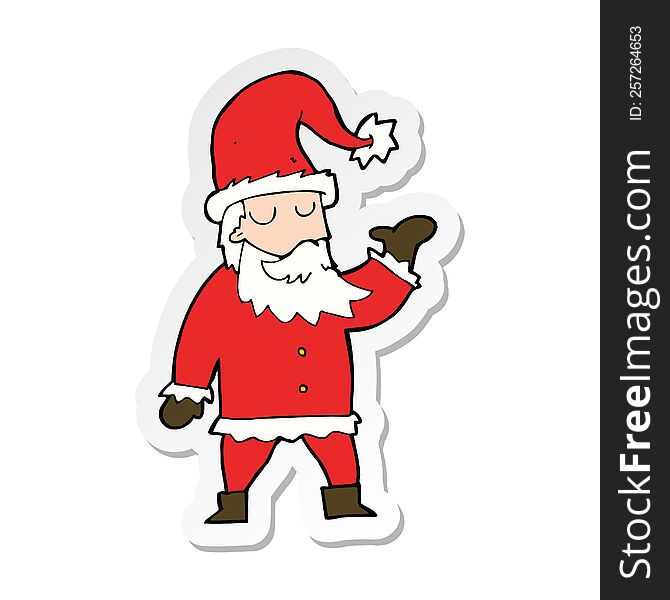 sticker of a cartoon santa claus