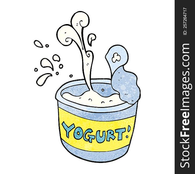 freehand textured cartoon yogurt