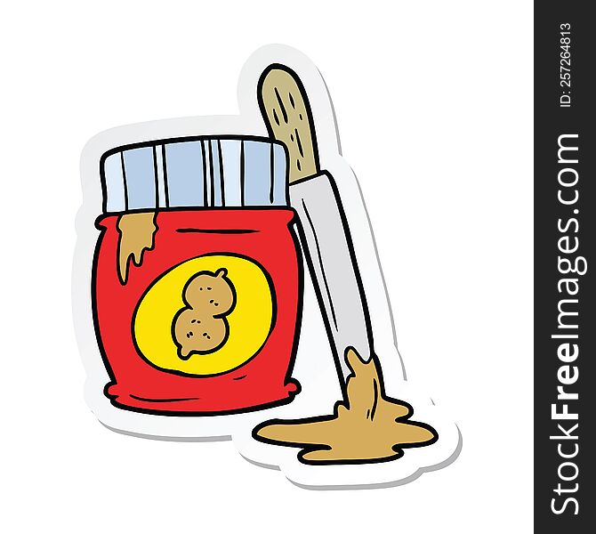 sticker of a cartoon peanut butter