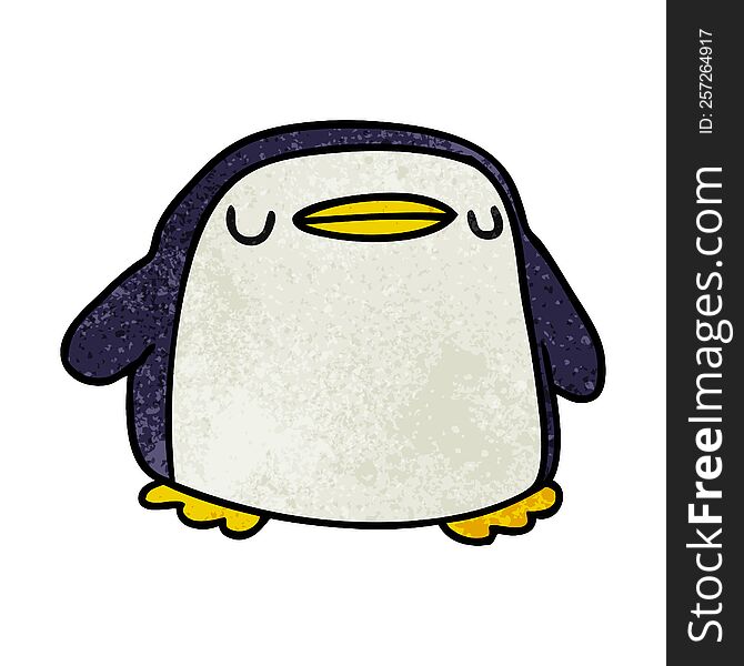 Textured Cartoon Kawaii Of A Cute Penguin