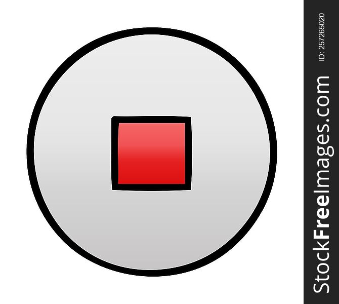 Gradient Shaded Cartoon Stop Button