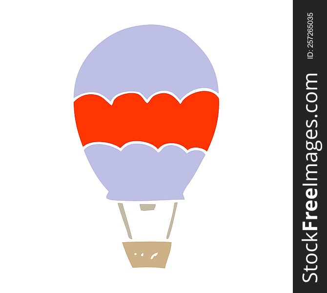 Flat Color Illustration Of A Cartoon Hot Air Balloon