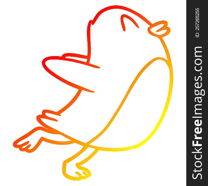 warm gradient line drawing of a penguin jumping
