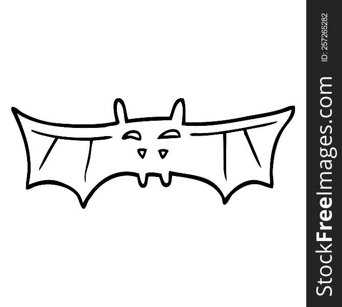 Line Drawing Cartoon Vampire Bat