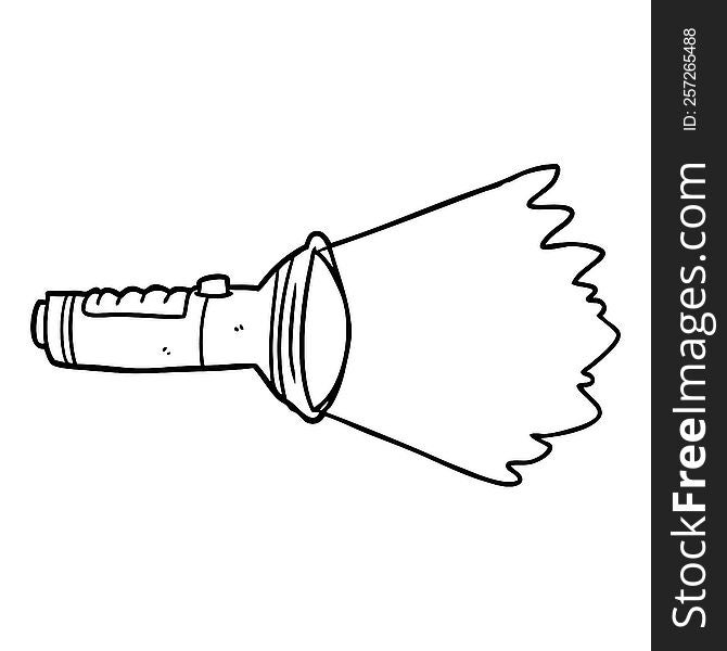 line drawing of a electric torch shining. line drawing of a electric torch shining