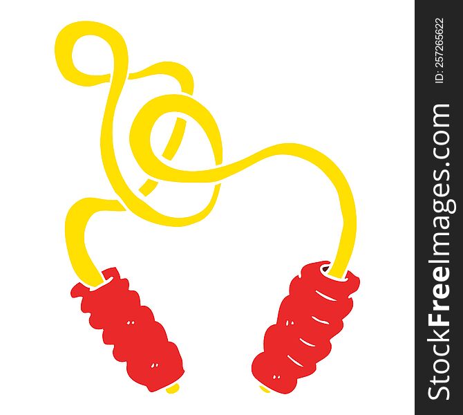 Flat Color Illustration Of A Cartoon Skipping Rope