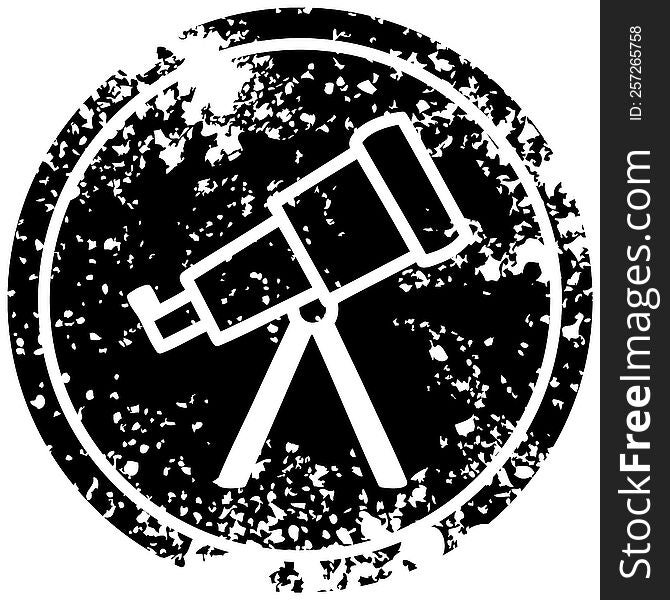 astronomy telescope distressed icon symbol