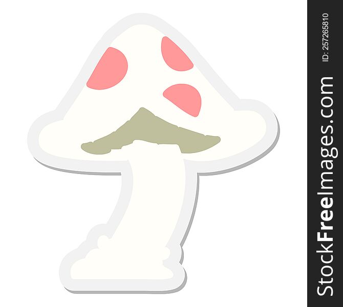 Cartoon Poisonous Toadstool Sticker