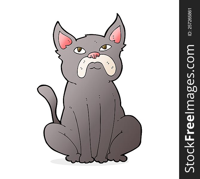 Cartoon Grumpy Little Dog