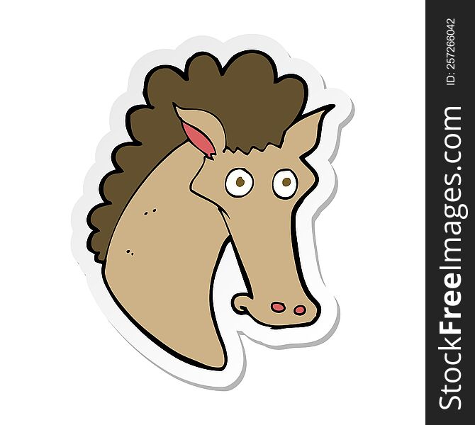 sticker of a cartoon horse head