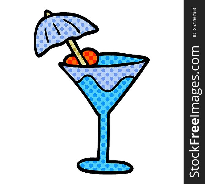 cartoon doodle martini drink