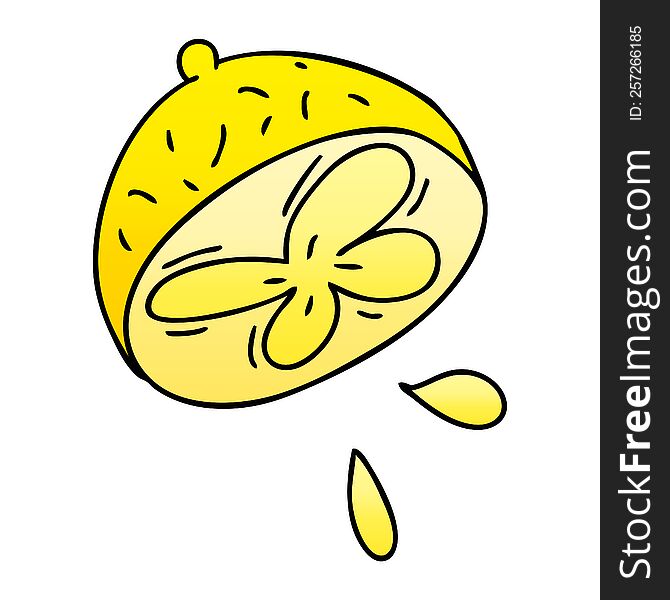 Quirky Gradient Shaded Cartoon Lemon