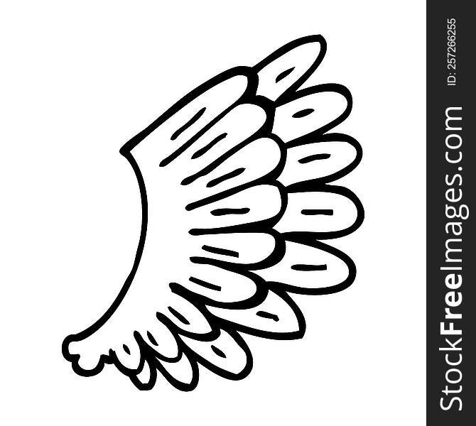 Line Drawing Cartoon Angel Wings