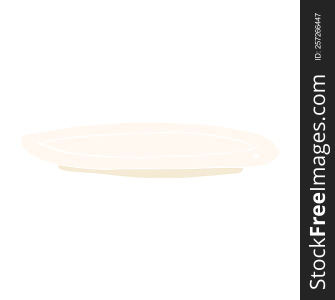 flat color illustration of empty plate. flat color illustration of empty plate