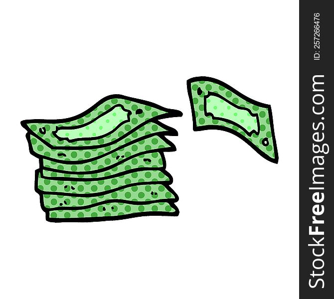 cartoon doodle stack of money