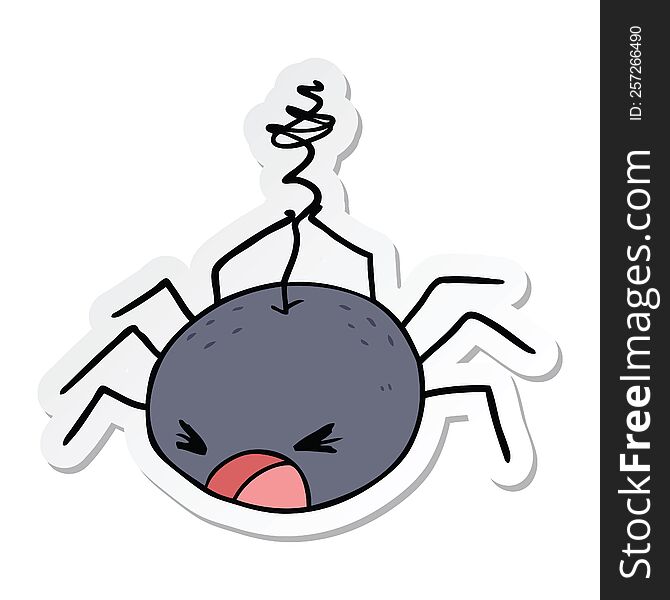 sticker of a cartoon spider