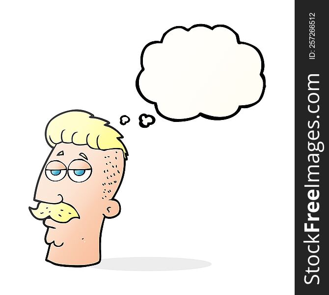 Thought Bubble Cartoon Man With Hipster Hair Cut