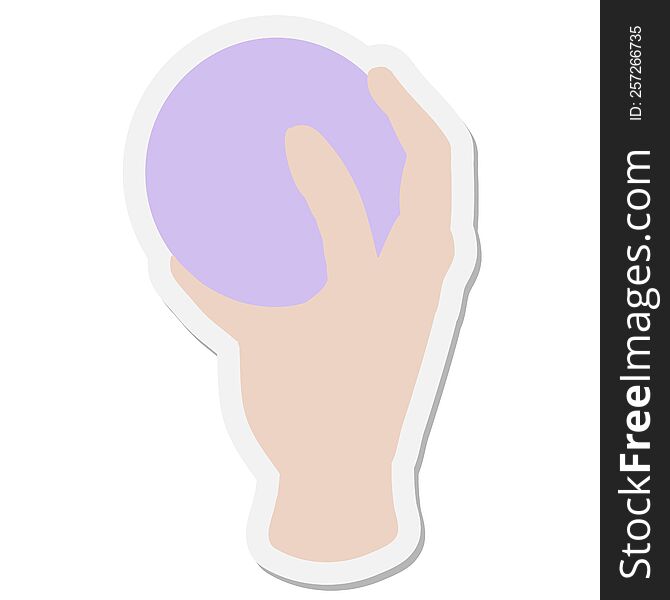 Hand Holding Ball Sticker