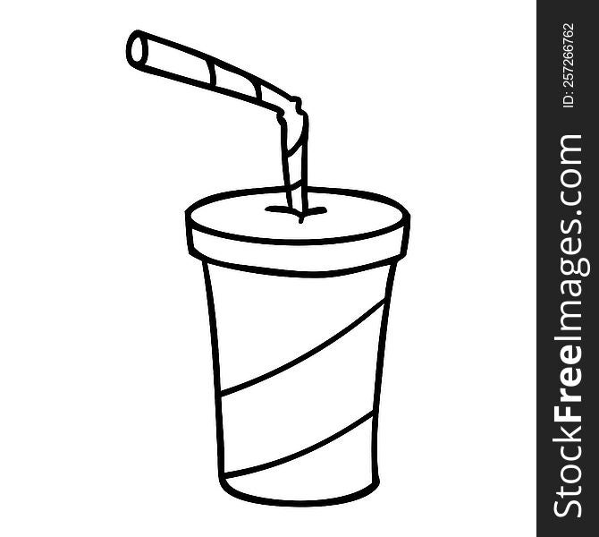 line drawing doodle of fastfood drink