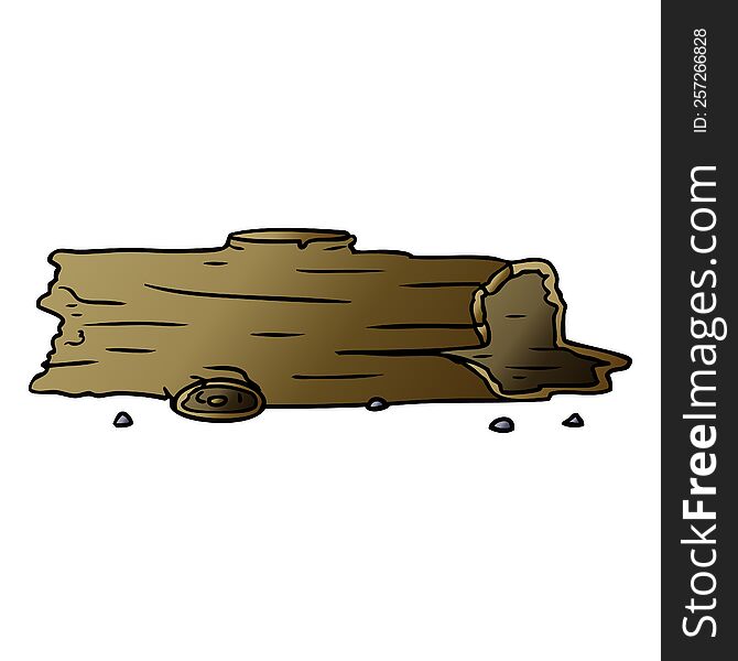 hand drawn gradient cartoon doodle of a tree log