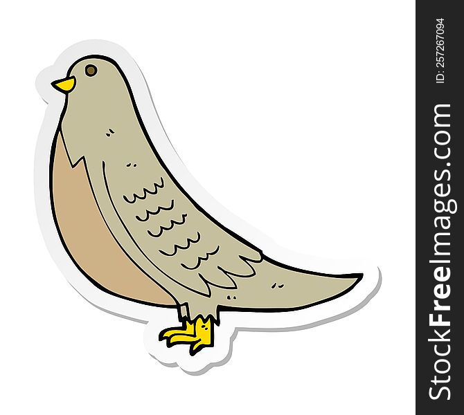 sticker of a cartoon common bird