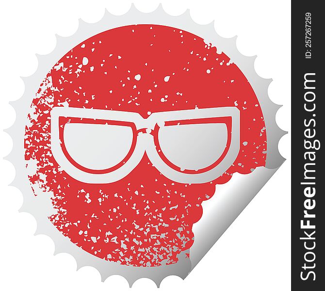 Spectacles Graphic Distressed Sticker
