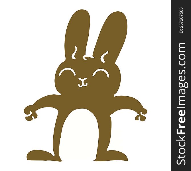 Happy Cartoon Doodle Rabbit