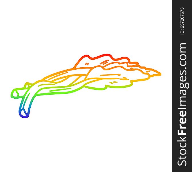 rainbow gradient line drawing of a cartoon rhubarb