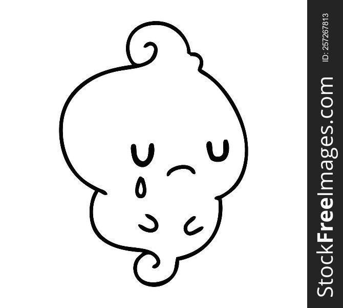 line doodle ghost crying over those left behind. line doodle ghost crying over those left behind