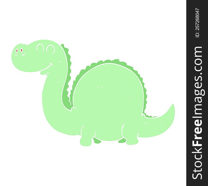 Flat Color Illustration Of A Cartoon Dinosaur