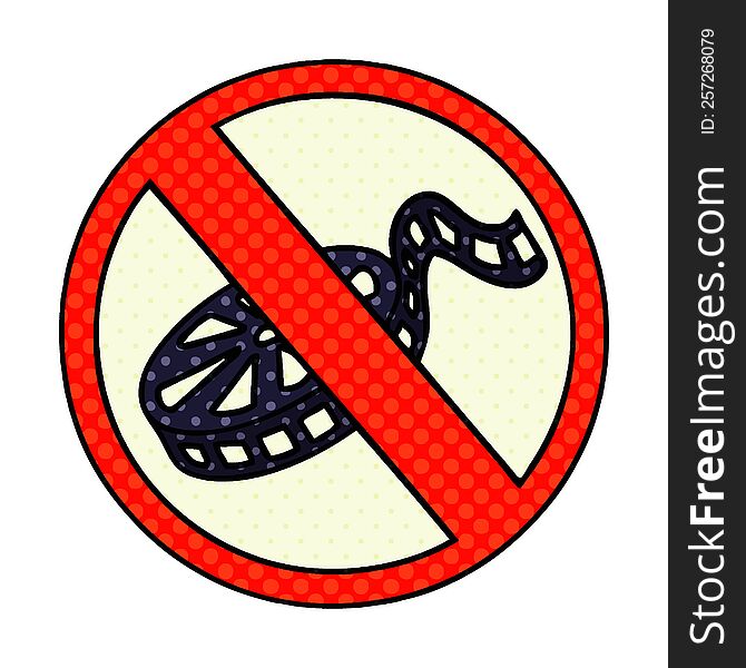comic book style cartoon of a no movies allowed sign