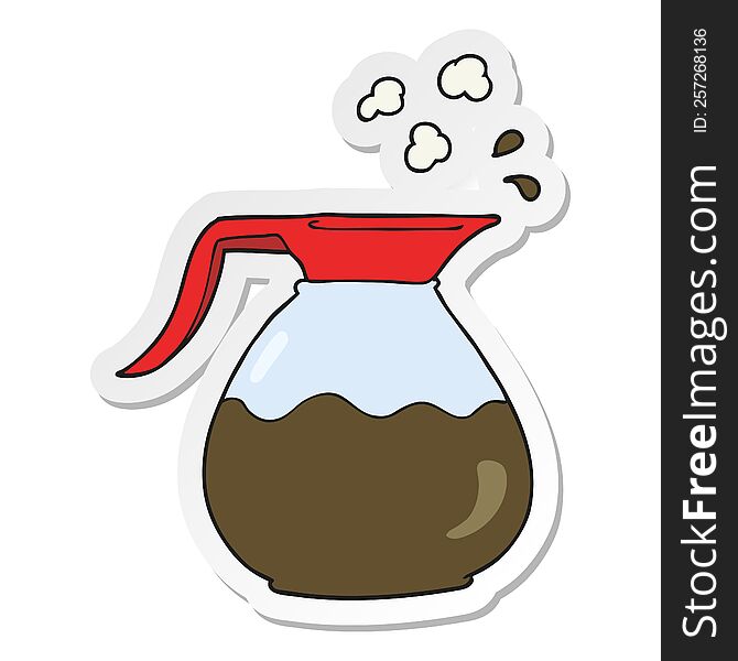 sticker of a cartoon coffee jug