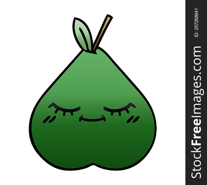 gradient shaded cartoon of a pear. gradient shaded cartoon of a pear