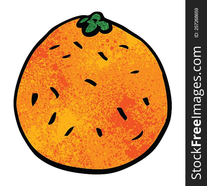 cartoon doodle citrus orange