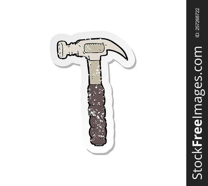 retro distressed sticker of a cartoon hammer