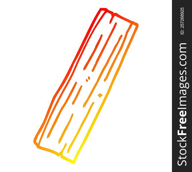 warm gradient line drawing of a cartoon plank of wood