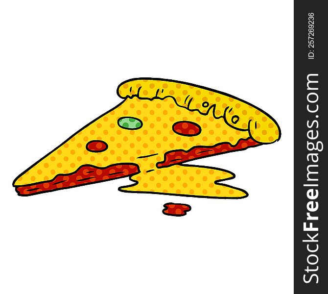 Cartoon Doodle Of A Slice Of Pizza